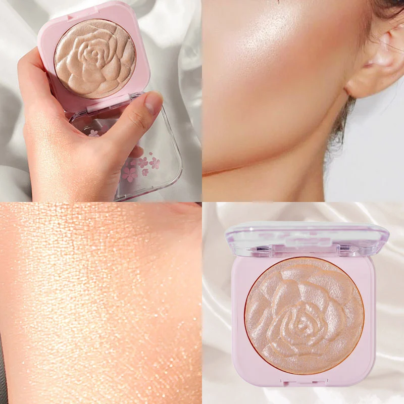 

Shimmer Powder Makeup Palette Highlighter Palette Powder for Brighten Face Contour Gold Cheek Highlight Makeup Long Lasting