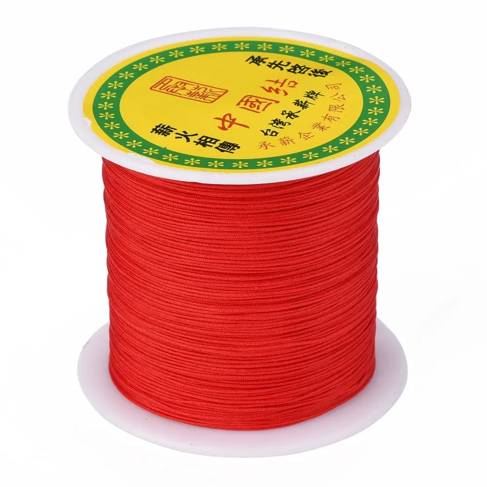 

1 Roll Braided Nylon Thread Chinese Knotting Cord Beading Cord for Beading Jewelry Making Red 0.5mm about 150yards/roll