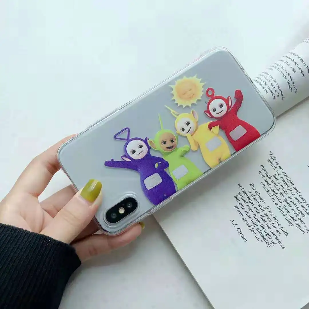 Cute Cartoon teletubbies baby funny Mobile Phone Case for iphone 6 6s 6plus 7 8 plus X XR XS MAX transparent cover case coque |