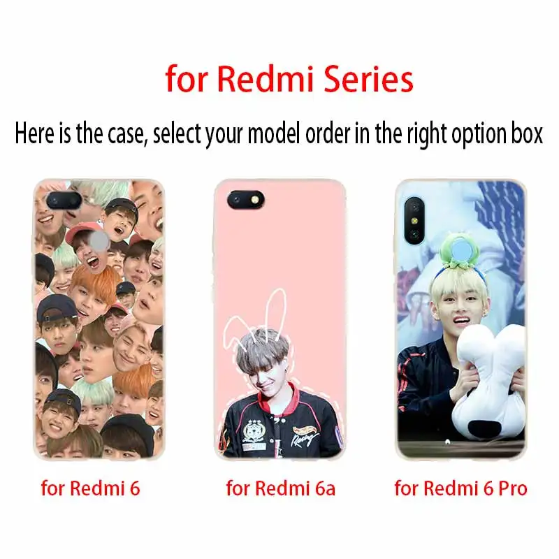 Мягкий чехол из ТПУ для Xiaomi Redmi 4X 4A 6A 7a Y3 K20 5 Plus Note 8 7 6 5 Pro Bangtan Boys Jimin Suga