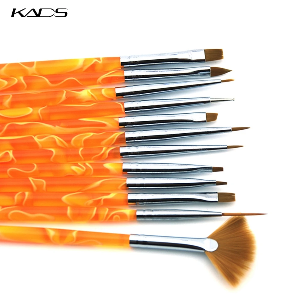 KADS 12 шт./компл. Профессиональные Ногтей Кисти Художественные Наборы Для Дизайн