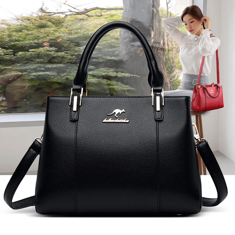 

Luxury fashion high quality women's bag 2020 new pure color handbag leisure multifunctional large capacity shoulder bag