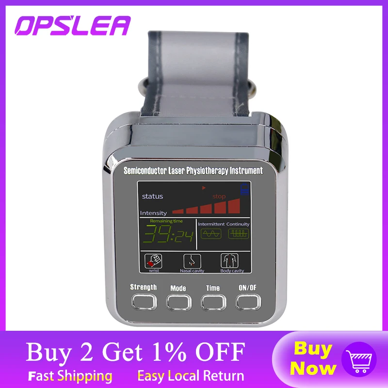 

Laser Therapy Watch Diabetes Wrist Watch LLLT For Rhinitis Hypertension Treatment Thrombosis Cholesterol Therapeutic Apparatus