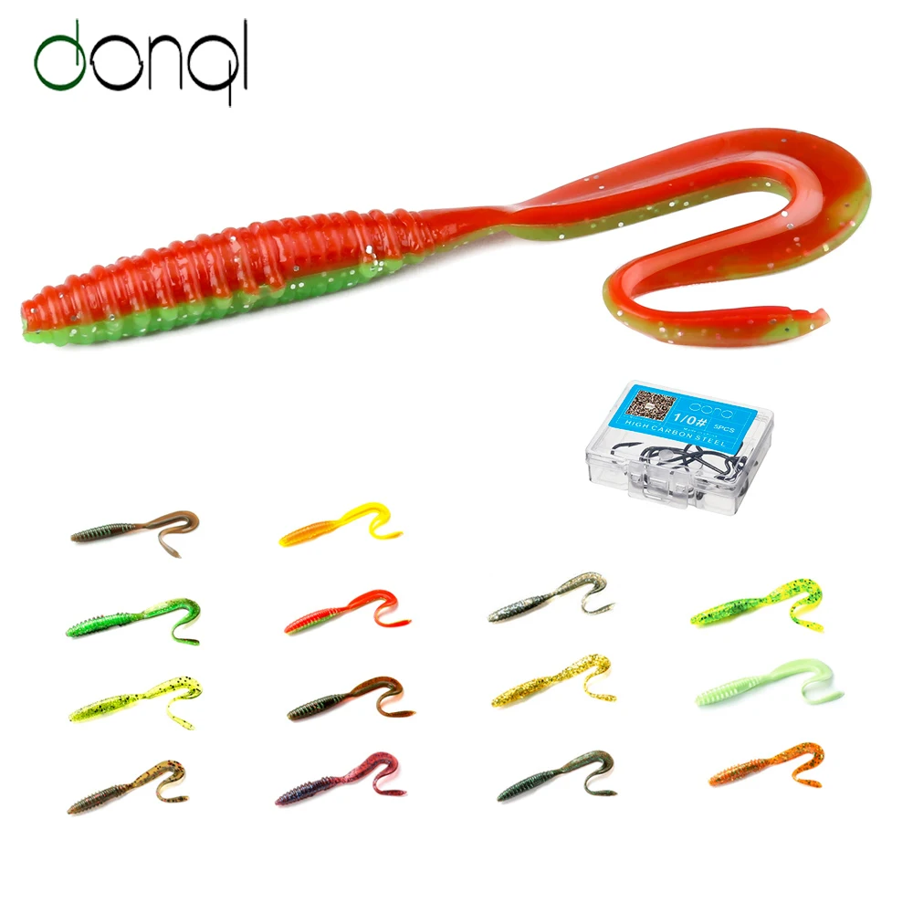 DONQL 10 шт. джиг мягкие приманки силиконовая червь с длинным хвостом искусственная