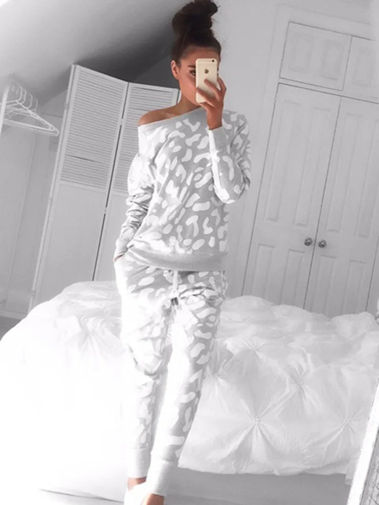 Женские костюмы из 2 предметов BKLD повседневные комплекты двух с принтом Осенние