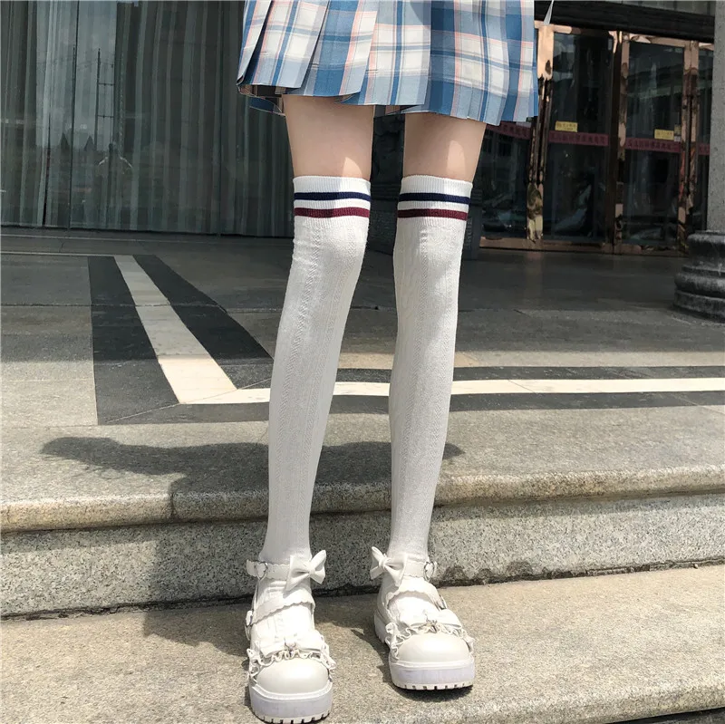 Fashion Letter grey color Long Cotton Luxury Stocking no box Over Knee Stocking Women Spring Knee High Knitted Stockings kuwa1se