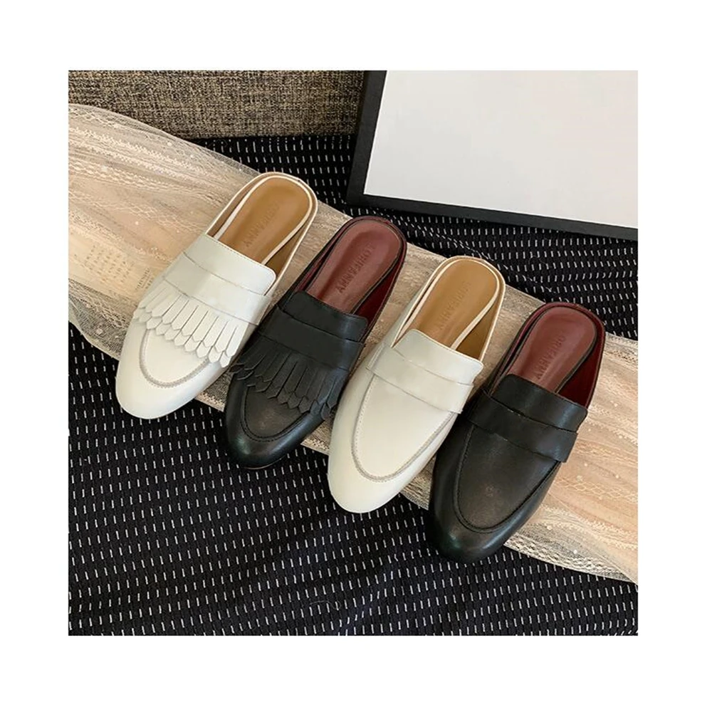 Brand Design Women's Slipper Shoes Round Toe Genuine Leather Four Style Slippers Ladies Summer Hot Sell Size 34-41 | Обувь