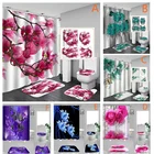 Фотообои для душа с нескользящими ковриками, крышка для унитаза и коврик для ванной, занавески для душа с 12 крючками, декор для ванной комнаты