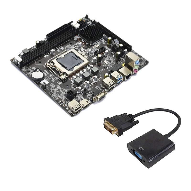 

1 Pcs B75 Motherboard LGA1155 DDR3 & 2 Pcs DVI To VGA Adapter Cable 1080P DVI To VGA Cable 24 + 1 Video Converter