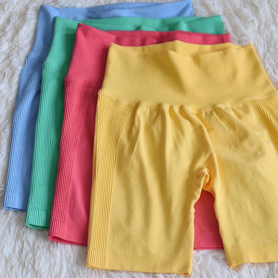 

2021 NEW High Waist Soft Nylon Fitness Sports Shorts Women Elastic Tight Yoga Quick Drying Shorts Outdoor Running Cycling Shorts