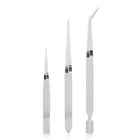 Пинцет из нержавеющей стали для маникюра, клипса для маникюра, инструмент для создания ногтей, пинцет, УФ-гель, кривая, фиксированная FY218-1