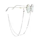 Цепочка для очков, металлическая цепочка серебряного цвета для очков, на шею, с цепочкой, ремешком и держателем для маски