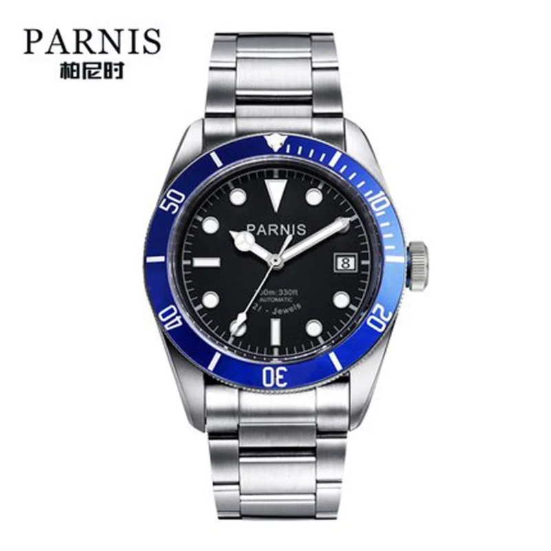 

Parnis Automatic Watch Men Japan Miyota8215 Movement Stainless Steel Sapphire Crystal Waterproof Luminous Mechanical Watches Men