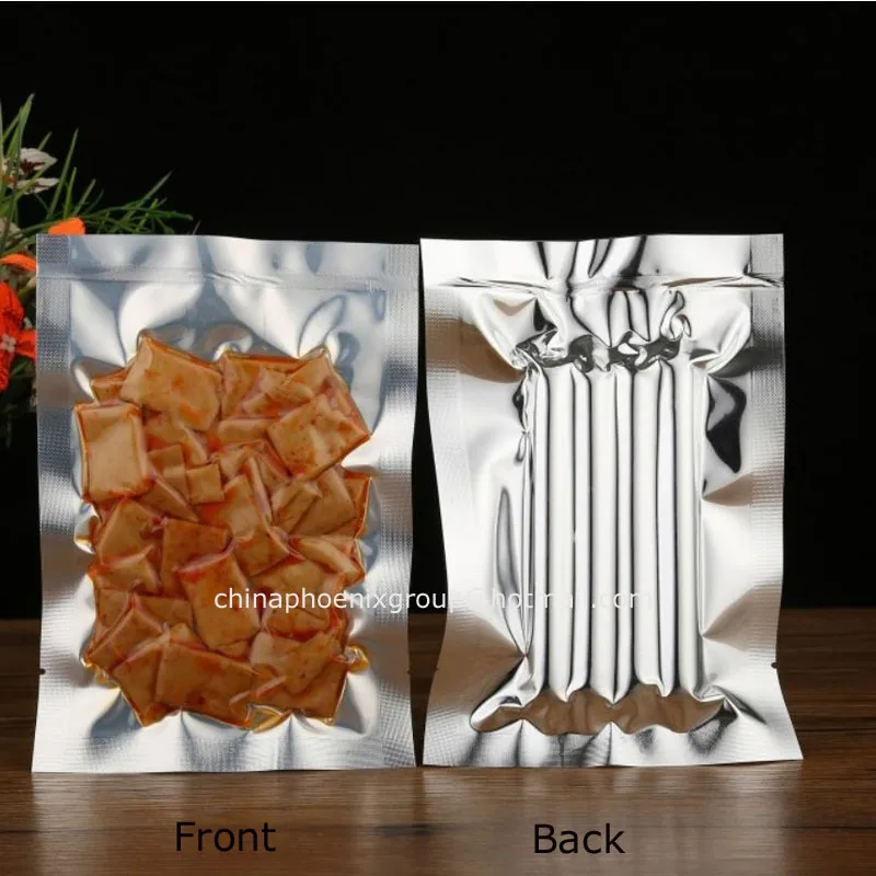 500 шт./лот прозрачный пластиковый пакет из серебристой алюминиевой фольги с