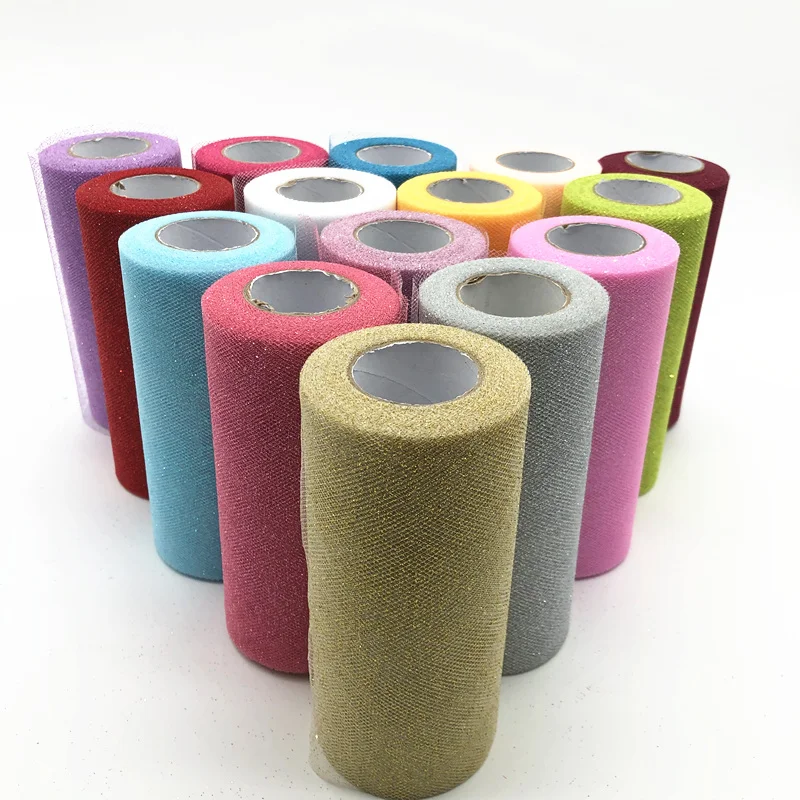 10 Yard 15cm Glitter Tulle Roll Organza Wedding Decoration Tutu Baby Shower Party Events Engagement Decor | Дом и сад