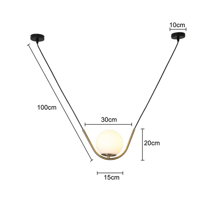

BEIAIDI DIY E27 Modern Glass Ball Pendant Lights Iron Swing Pendant Lamps Dining Room Restuarant Bar Suspended Hanging Light