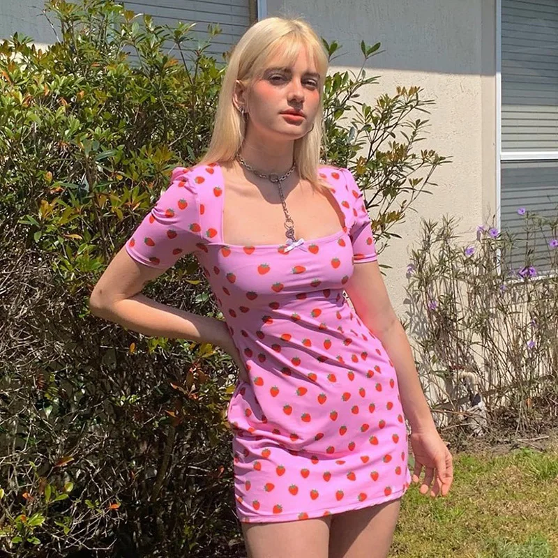 Женское мини платье с принтом MONMOIRA летнее стрейчевое Платье футляр квадратным