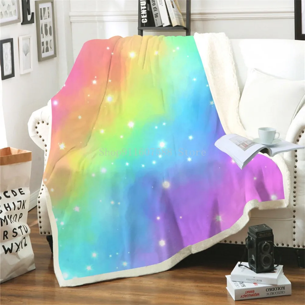 

Blankets Colorful Stripe Pride Rainbow Blanket Cushion Warm Throws Sofa Bed Home Bedspread Travel Fleece Blanket