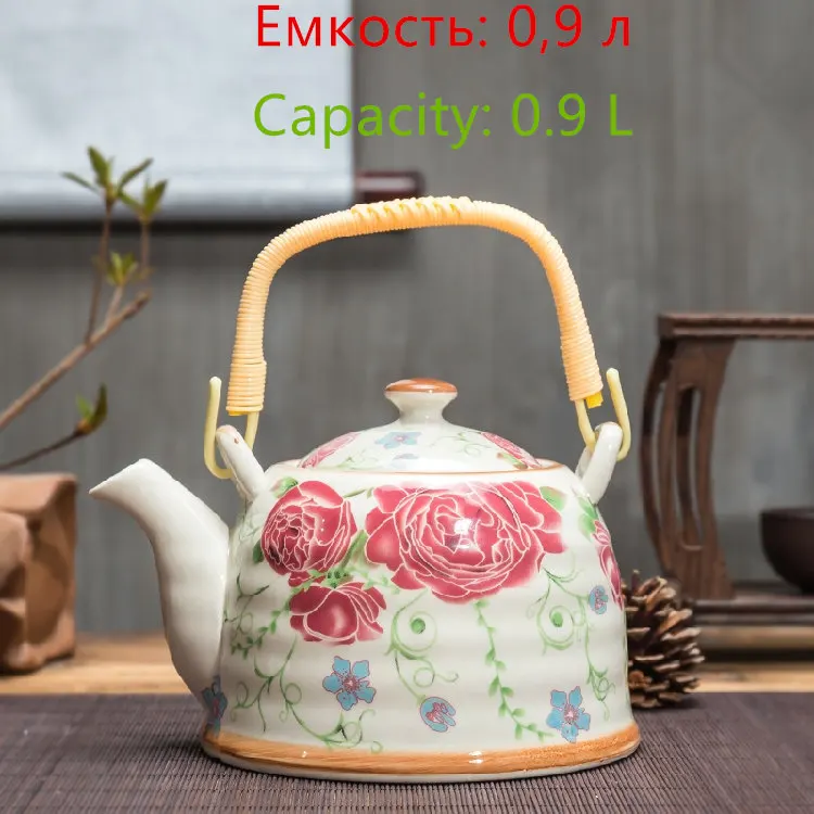 Керамический чайник, кухонный вареный чай, керамический чайник, фарфоровый чайник, много цветов на выбор - Цвет: as picture color