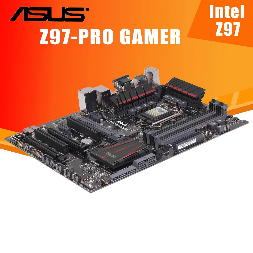 Günstig Asus Z97-PRO GAMER Motherbaord I7 I5 I3 PCI-E 3,0 M.2 SATA USB 3,0 DDR3 Desktop Z97 Placa-mãe 1150 USB 3,0 Intel Z97 ATX Verwendet
