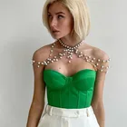 Шикарные бюстгальтеры wsevypo без бретелек, сексуальные открытые плечи, Женские топы для вечерние, женский топ с запахом на молнии сзади