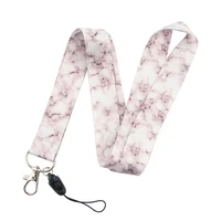 marble cell phone straps lanyard for key chain neck strap id card badge holder hang rope webbing ribbon mobile accessories