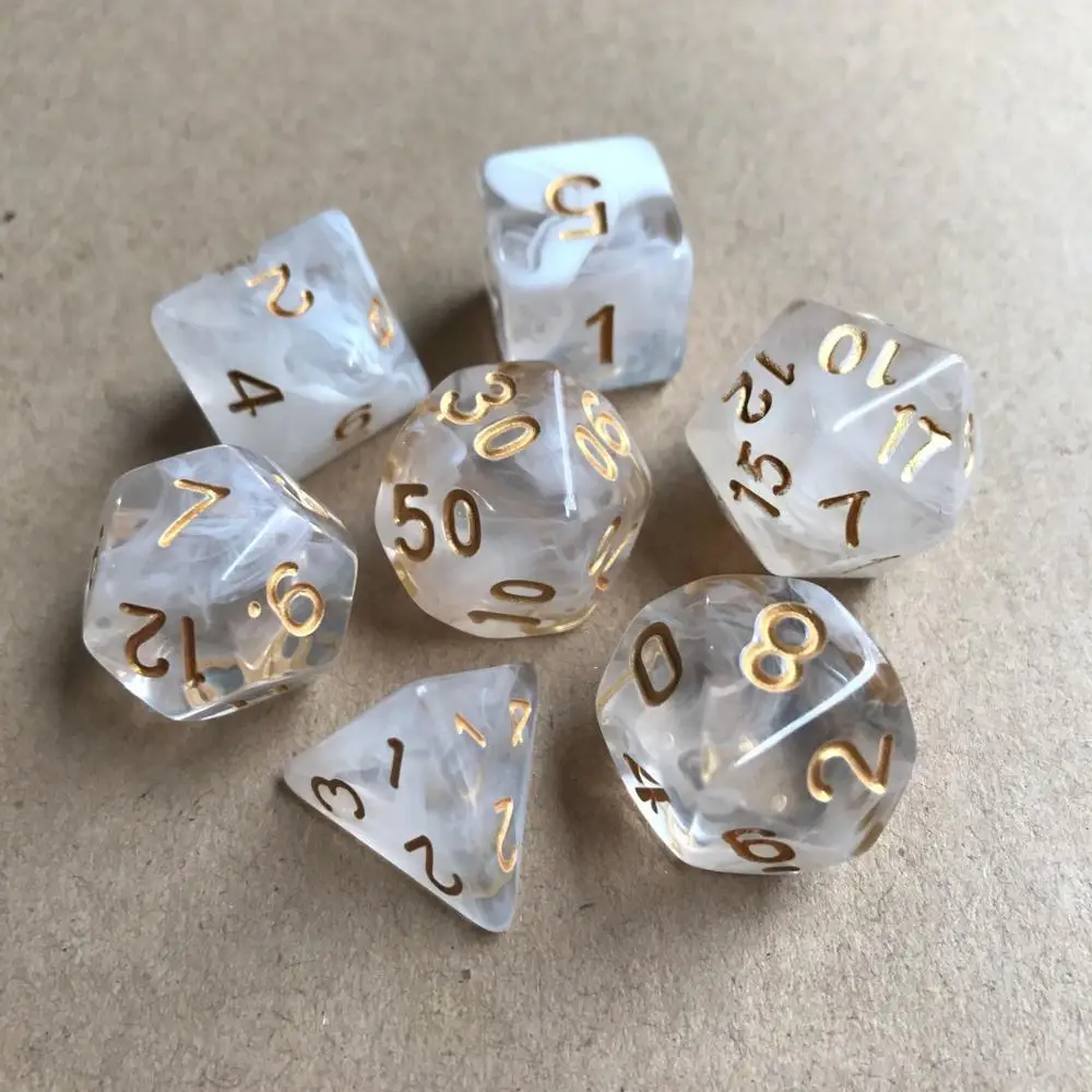 IMDG 7 шт./компл. многогранные красочные прозрачные RPG игровые кубики Акриловые