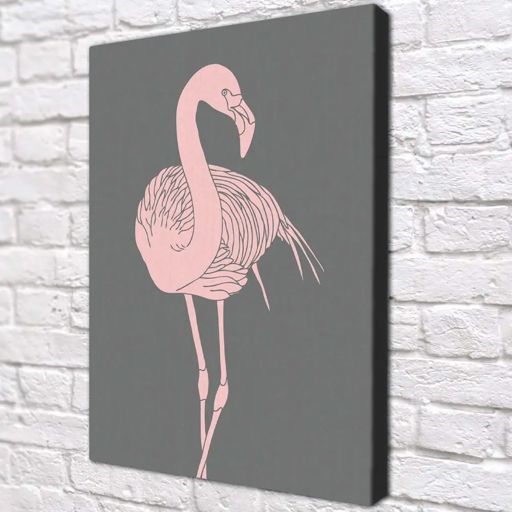 Картина Задумчивый Фламинго на холсте с подрамником / Российской производство
