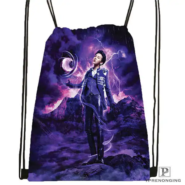 Drawstring Backpack Custom big bang(45) походная сумка на шнурке милый рюкзак для детей(черная спинка) 31x40 см#180612-03-big bang - Цвет: Drawstring Backpack