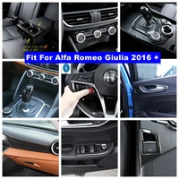 air ac gear box door bowl lift button panel cover trim for alfa romeo giulia 2016 2020 carbon fiber look interior refit kit
