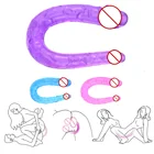 Мягкий желеобразный фаллоимитатор, двойные длинные реалистичные фаллоимитаторы, лесбийская вагинальная Анальная пробка, гибкий пенис, фаллоимитаторы без вибраторов, секс-игрушка для женщин