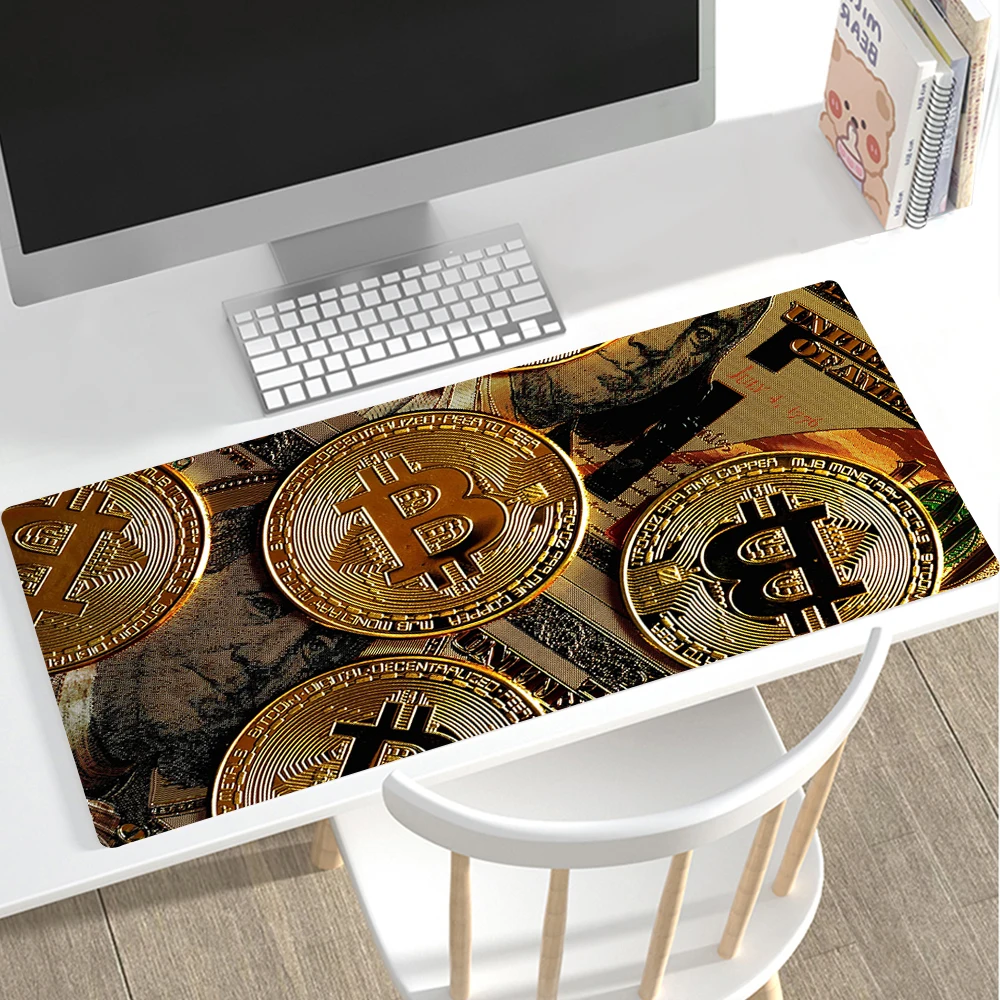 Подгоняемый под заказ коврик для мыши Биткоин компьютерная мышь большой