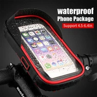 waterproof bicycle phone holder stand motorcycle handlebar mount bag cases universal bike scooter cell phone bracket 6 5 inch