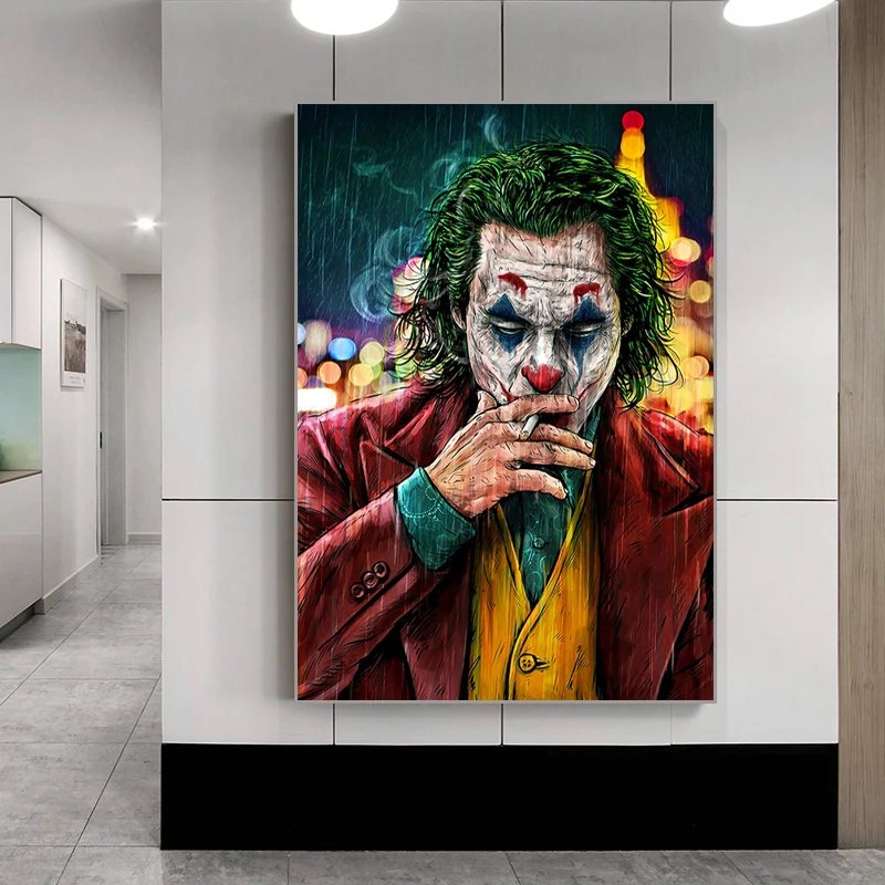 Американский фильм клоун курить Хоакин Феникс фигурка Картина на холсте плакаты