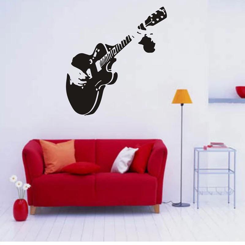 Новые креативные художественные настенные наклейки на гитару домашний декор