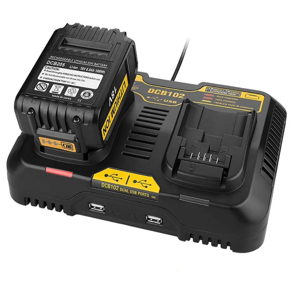 Для Dewalt Зарядное устройство 4-портовый два порта USB 14,4 в-18 в 3A быстрое зарядное устройство для Dewalt DCB200 DCB201 DCB205 DCB118 штепсельная вилка европейского стандарта Зарядное устройство