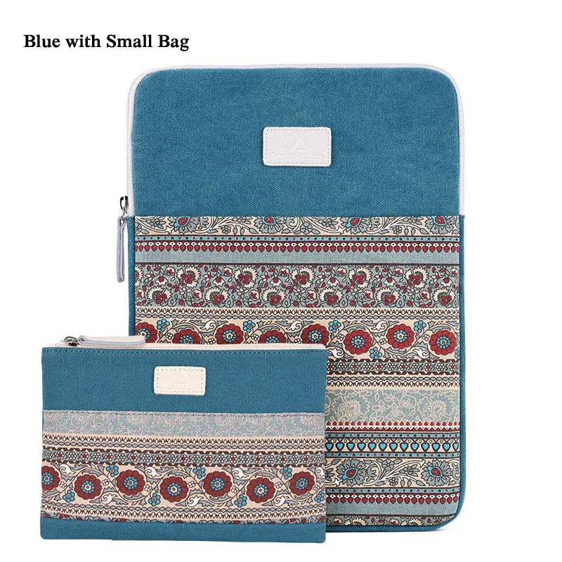 Blue with Small Bag Сумка для ноутбука для Macbook Air 11 13 14 15 сетчатый этнический чехол для ноутбука 14,4 15,6 дюймов для iPad Pro 10,5 11 12,9 Funda - Цвет: Blue with Small Bag