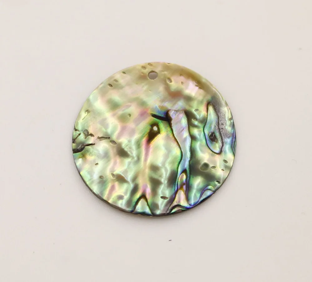 

30mm- Round Disk Natural Rainbow Abalone Shell Loose Beads Pendant Making
