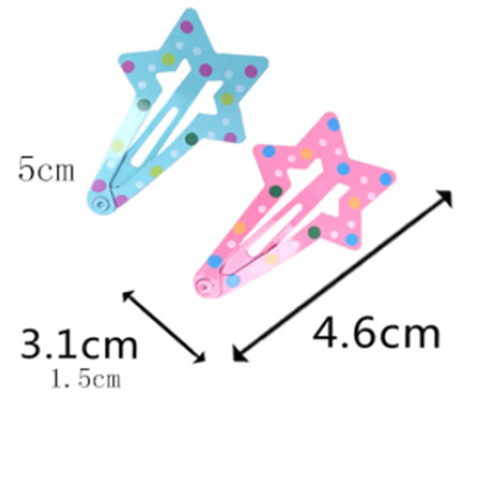 Заколки для волос Детские металлические в горошек форме звезды 1 шт. | Красота и