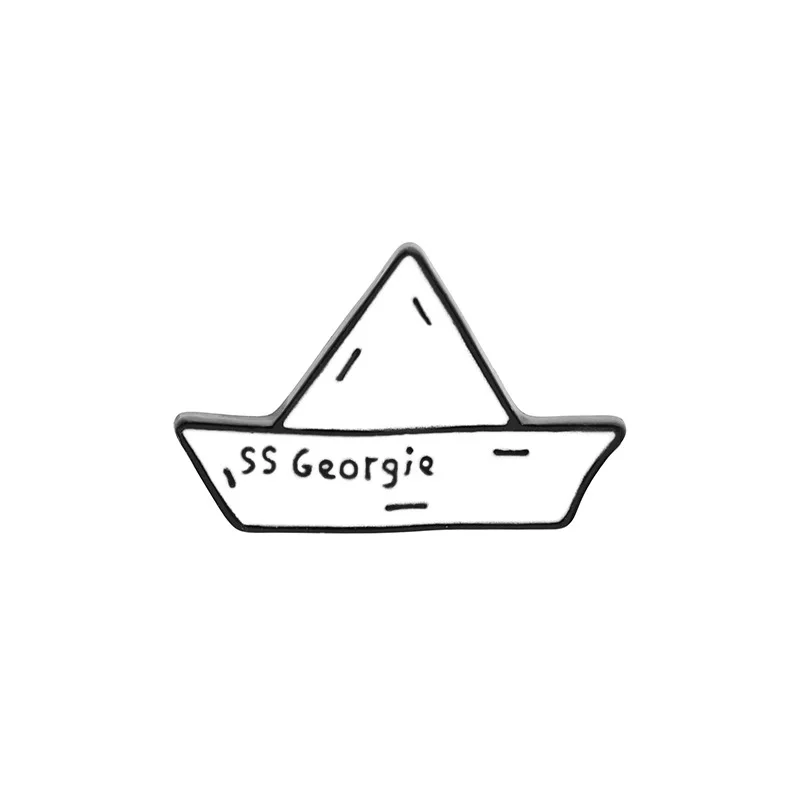 

paper boat Enamel badge origami brooch Paper boat maiden voyage Cowboy lapels pin Collection Jewelry Child Origami Gifts