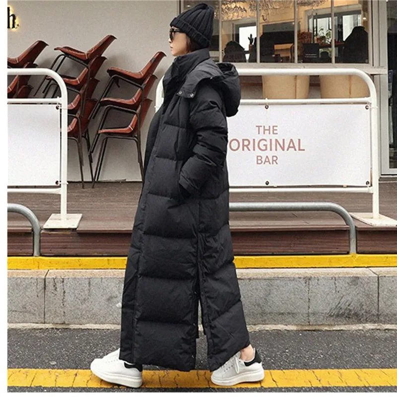 

Winter Coat Women 2020 Casual Black Split Hooded Parka Thick Warm Overcoat Cotton Jacket Slim Plus Size Outerwear Female clothes