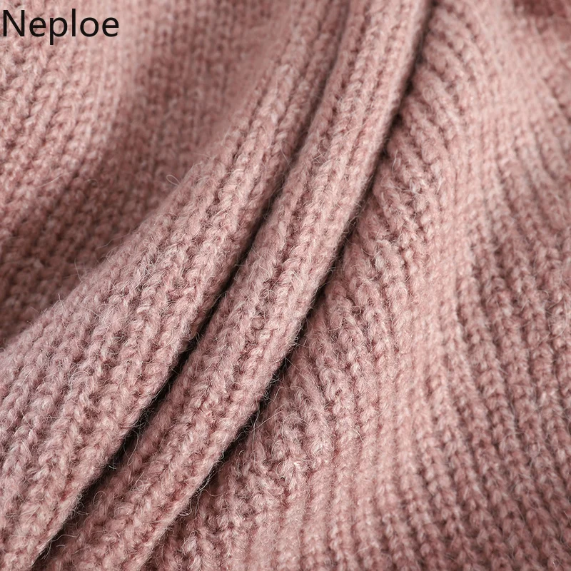 Neploe/осенне-зимний элегантный короткий свитер с оборками, женские вязаные пуловеры, милый фонарь, длинный рукав, Pull Femme, новинка 46714