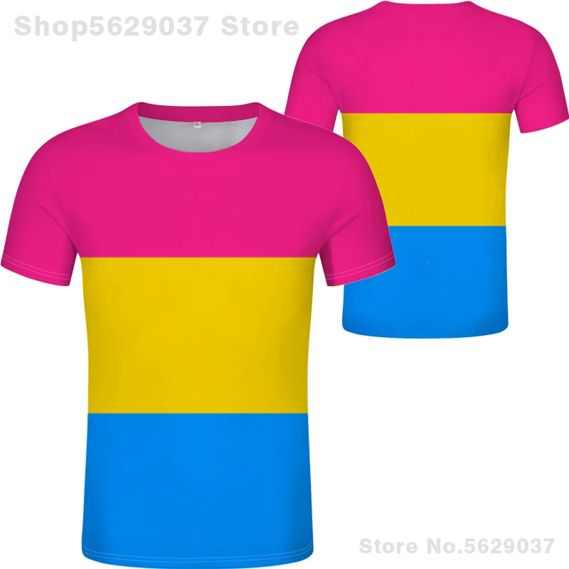 Omnisexual LGBT pride Pan pansexual Flag T-shirt free custom print photo sign gay | Мужская одежда
