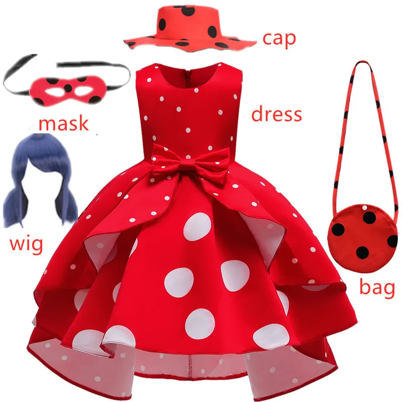 Карнавальное платье для девочек на день рождения красная жука игрушки ретро