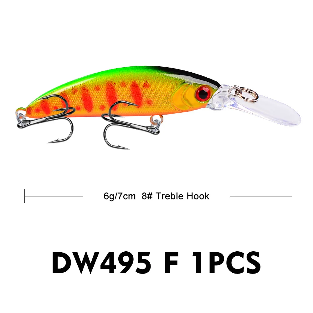 1 шт. гольян 6 г/7 см приманка с длинным ртом приманки для рыбной ловли океан лодка 3D
