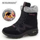 Женские ботинки с плюшевой подкладкой, зимние водонепроницаемые ботинки до щиколотки, Нескользящие уличные кроссовки, размер 35-43, 2020