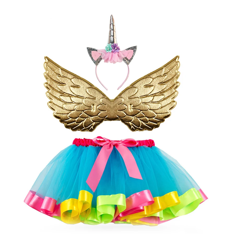 3pcs set 03 Модные детские комплекты одежды из 3 предметов, для Хеллоуина, карнавала, Рождества, платье принцессы костюмы для девочек Единорог нарядное платье год Детский костюм для вечеринок детская одежда - Цвет: 3pcs set 03