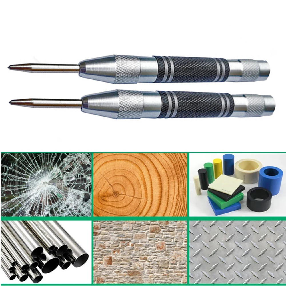 

2pcs Automatic Spring-Type Center Punch Locator Positioner Woodwork Tool Hand Tools 2*Center Punch Positioner