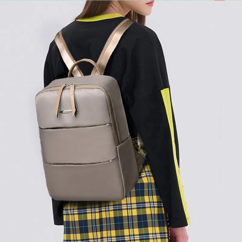 

Casual Preppy Style Bookbag for Women Simple Oxford Cloth Shoulder Bags Pack Casual Lady Large Capacity Travel Rucksack Sac 2021