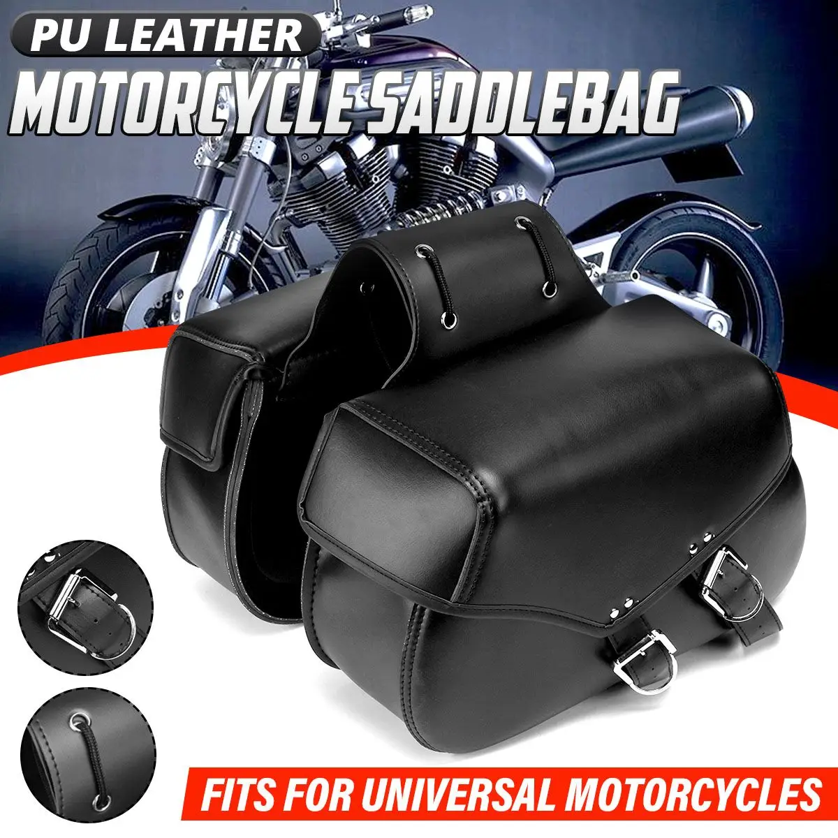 

Motorcycle Saddle Bags Cafe Racer Saddle Bag Helmet Luggage Storage Motocross Tool Pouch Waterproof Universal